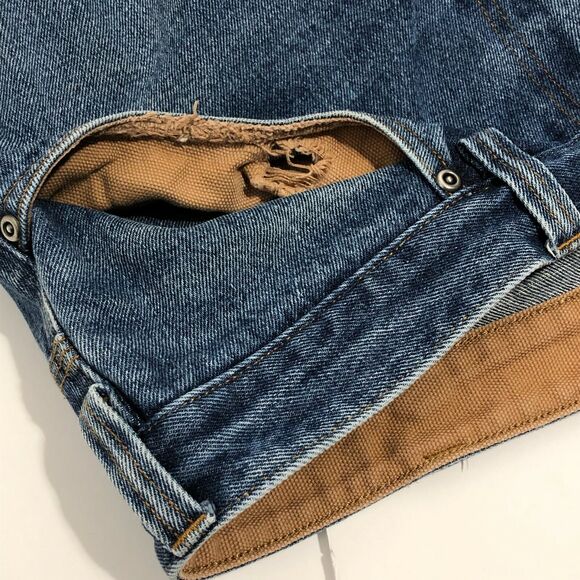 Duluth Trading Company Mens Blue Denim Ballroom Relaxed Fit Jeans 37x28 - Picture 10 of 10